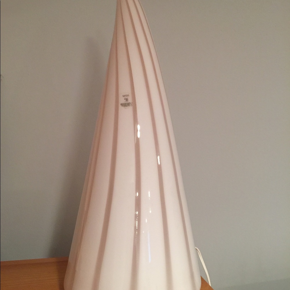 Gemini Murano glass Egg or Pyramid lamps 22 inch.